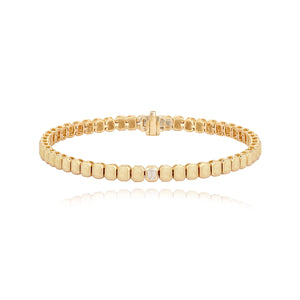 Solitaire Emerald Cut Diamond Golden Bracelet