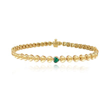 Load image into Gallery viewer, Heart Gemstone Golden Bracelet
