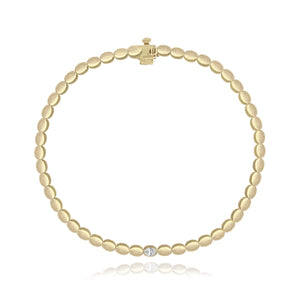 Solitaire Oval Diamond Golden Bracelet