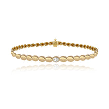Load image into Gallery viewer, Solitaire Oval Diamond Golden Bracelet
