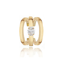 Load image into Gallery viewer, Gold Solitaire Diamond Cuff
