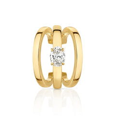Gold Solitaire Diamond Cuff