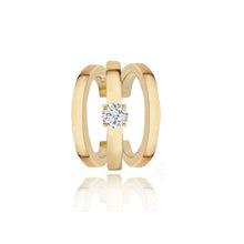 Load image into Gallery viewer, Gold Solitaire Diamond Cuff

