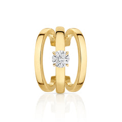 Gold Solitaire Diamond Cuff