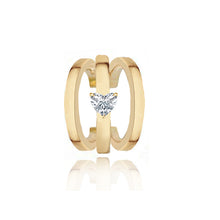 Load image into Gallery viewer, Gold Solitaire Diamond Cuff
