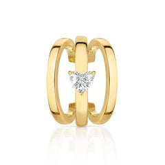 Gold Solitaire Diamond Cuff