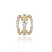 Load image into Gallery viewer, Pave Solitaire Diamond Cuff
