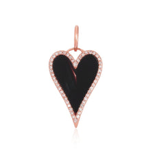 Load image into Gallery viewer, Pave Heart Black Onyx Charm
