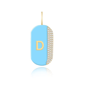 Enamel Side Pave Oval Charm