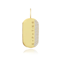 Side Pave Oval Charm