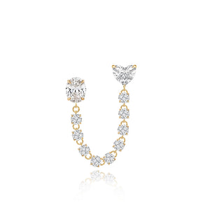 Two Solitaire Diamond Chain Earring