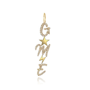 Gold Charms and Pave Initials Charm