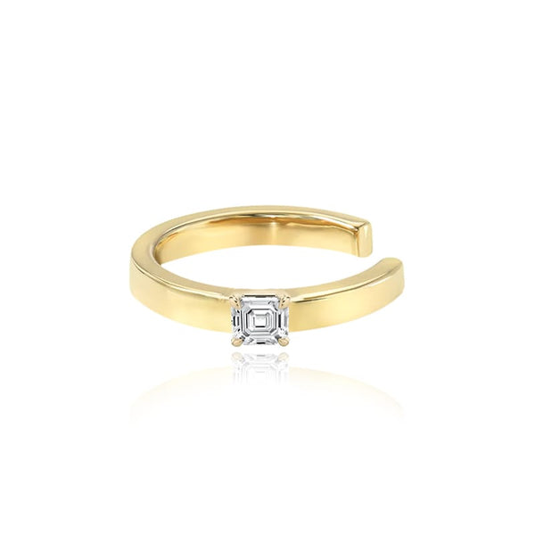 Mini Solitaire Gold Cuff made from 14k gold, perfect for fine jewelry online buyers