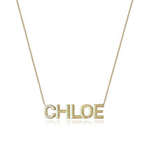 Load image into Gallery viewer, Large Pave Initial and Gold Name Necklace

