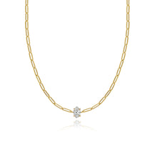 Load image into Gallery viewer, Solitaire Diamond Paperclip Necklace

