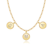 Load image into Gallery viewer, Pave Initial Medallions Necklace
