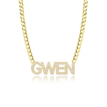 Load image into Gallery viewer, Pave Name Flat Cuban Necklace
