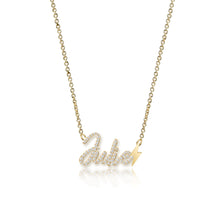 Load image into Gallery viewer, Cutout Diamond Name &amp; Gold Charm Necklace
