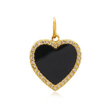 Load image into Gallery viewer, Medium Pave Outline Stone Heart Charm
