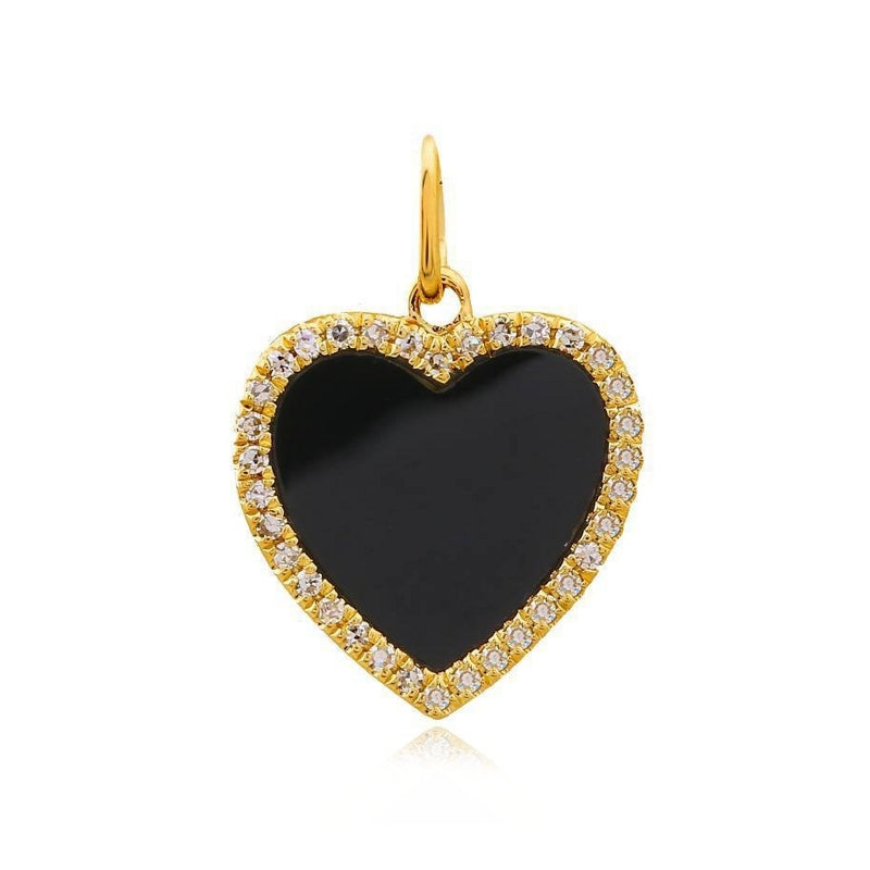 Medium Pave Outline Stone Heart Charm