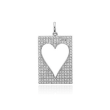 Load image into Gallery viewer, Pave Square Cutout Heart Charm
