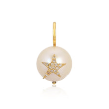 Load image into Gallery viewer, Pave Star on Pearl Charm
