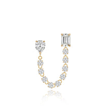 Load image into Gallery viewer, Two Solitaire Diamond Chain Earring
