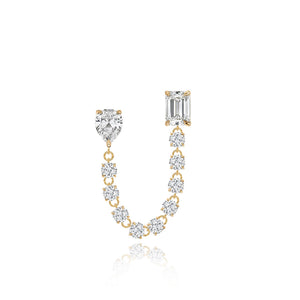Two Solitaire Diamond Chain Earring