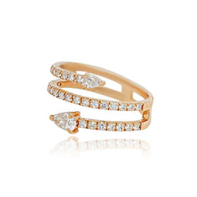 Load image into Gallery viewer, Pear Diamond Swirl Ring
