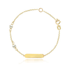 Pearls Girls Id Bracelet
