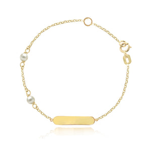 Pearls Girls Id Bracelet