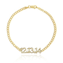 Load image into Gallery viewer, Pave Date Flat Cuban Bracelet
