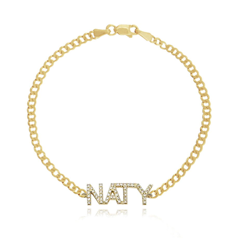 Pave Name Cuban Bracelet