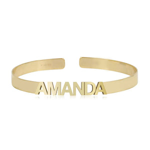 Personalized Cutout Gold Cuff