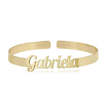 Load image into Gallery viewer, Personalized Cutout Gold Cuff

