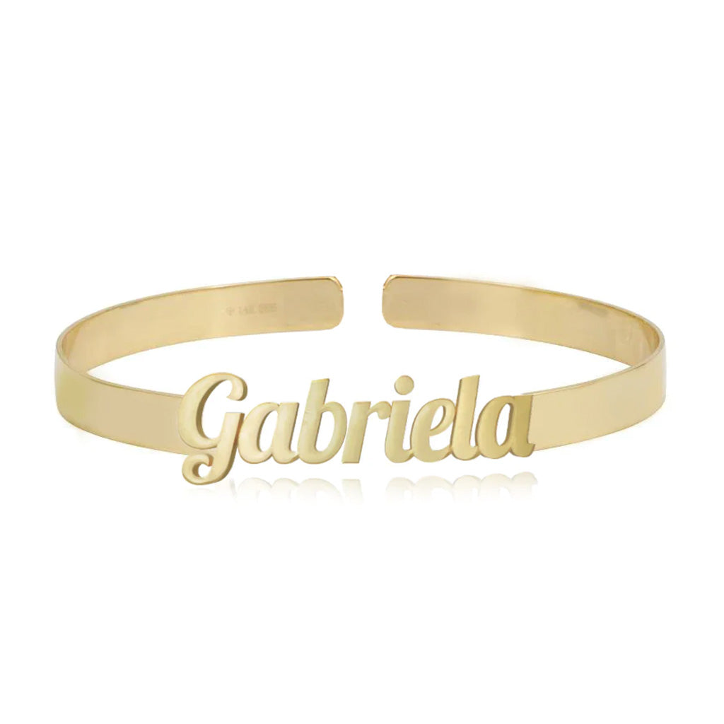 Personalized Cutout Gold Cuff