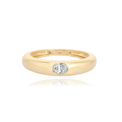 Petite Solitaire Diamond Dome Ring