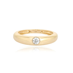 Petite Solitaire Diamond Dome Ring