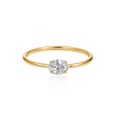 Petite Solitaire Diamond Ring