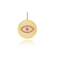 Load image into Gallery viewer, Gemstones Evil Eye Disc Charm
