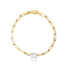 Load image into Gallery viewer, Oval Semi Precious Gemstone Paperclip Bracelet
