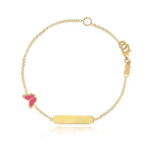 Load image into Gallery viewer, Girls Enamel Butterfly Id Bracelet
