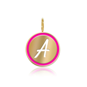 Cutout Enamel Initial Disc Charm