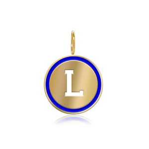 Cutout Enamel Initial Disc Charm