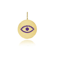 Load image into Gallery viewer, Gemstones Evil Eye Disc Charm
