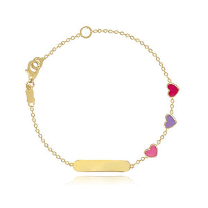 Id Enamel Three Hearts Girls Bracelet