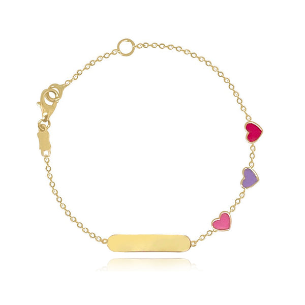 Id Enamel Three Hearts Girls Bracelet