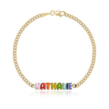 Load image into Gallery viewer, Rainbow Cuban Name Bracelet
