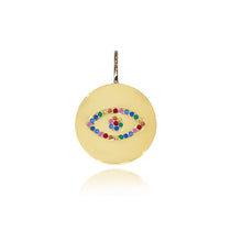 Load image into Gallery viewer, Gemstones Evil Eye Disc Charm
