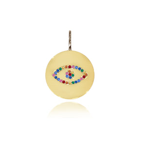 Gemstones Evil Eye Disc Charm